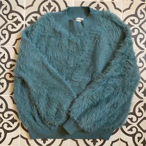 Urban outfitters teal fuzzy sweater